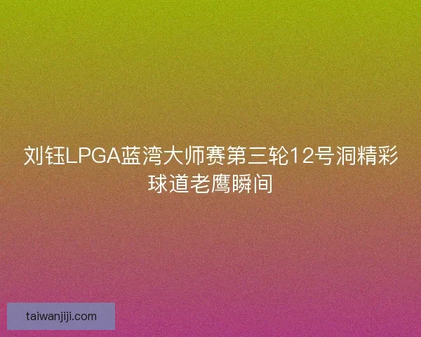 刘钰LPGA蓝湾大师赛第三轮12号洞精彩球道老鹰瞬间